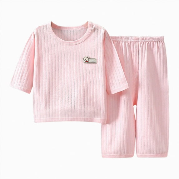 Gubotare Kids Pajama Pajamas Boys Long Sleeve Sets Toddler Boys Pjs Kids Sleepwear Sets 6 12 Months (Pink,6-12 Months)