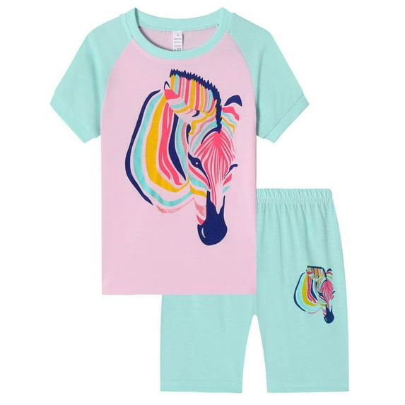 Gubotare Kids Pajama Toddler Boys Pajamas Kids Dinosaur Summer PJS Monster Truck Children Excavator Jammies Short Sets Size 3-4T (Pink,3-4 Years)