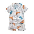 thumbnail image 1 of Gubotare Kids Pajamas 2Pcs Toddler Baby Boy Girl Summer Pajamas Set Short Sleeve Shirt and Shorts (Orange,Size 6-12 Months), 1 of 4