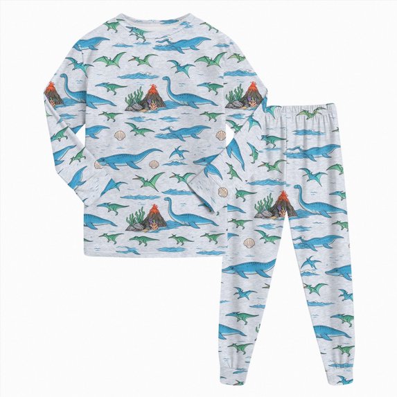 Gubotare Kids Pajamas Boys, 2-Piece Long Sleeve Sleepwear with Colorful Prints (Light Blue,4-5 Years)