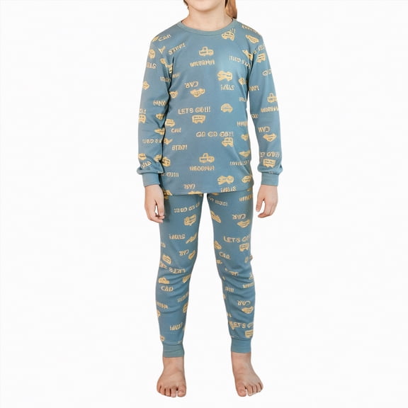 Gubotare Kids Pajamas Girls 2 Piece Floral Pajama Set Long Sleeve Wide Leg Set Cute Pjs Loungewear Sleepwear Size 7-8 (Light Blue,7-8 Years)