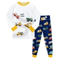 thumbnail image 1 of Gubotare Kids Pajamas Set Boys Boys Pajama Set Kids Long Sleeve Pyjamas Cartoon Sleepwear for Kids Nightwear Pjs Set Size 6-7 (Yellow,6-7 Years), 1 of 8