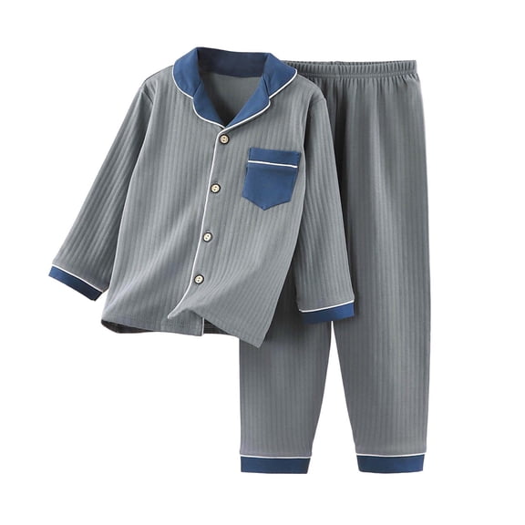 Gubotare Kids Pajamas Set Boys Kids Pjs Boy Pajama Little Boy Sleepwear Cotton Soft Fabric for Children Clothes Size 13-14 Years (Dark Gray,13-14 Years)