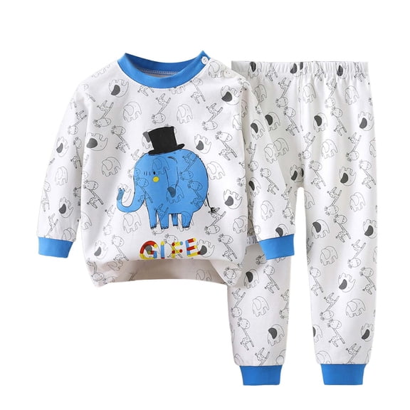 Gubotare Kids Pajamas Set of 2 Baby Long Sleeve Pajama Sets, Toddler Boy Girl 2-Piece Sleepwear 3 6 Months (Blue,3-6 Months)