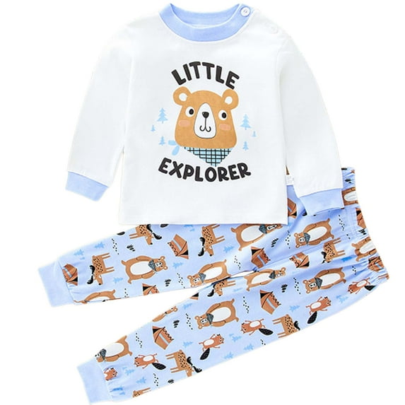 Gubotare Kids Pjs Boys Boys' Comfort Pajama Set – Breathable Sleep & Play Outfit Size 5T 6T (Brown,5-6 Years)