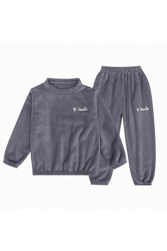 Kids Pjs Girls Girls’ 2-Piece Pajama Set - Long Sleeves T-Shirt and Pajama Pants Size 7-8 (Grey,7-8 Years)