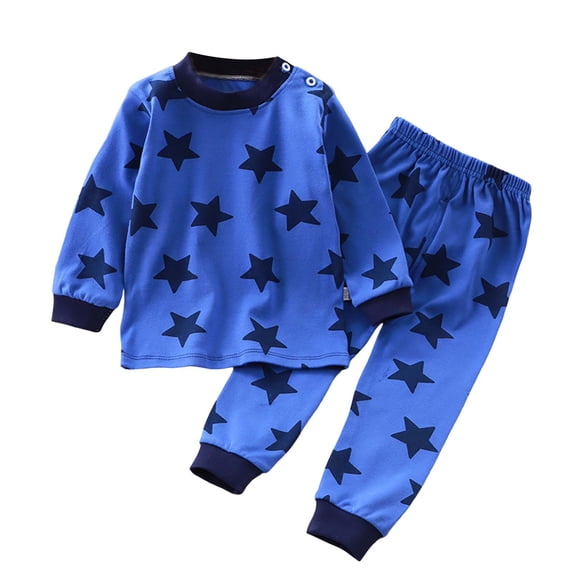 Gubotare Kids Pjs Toddler Boys' Cotton Pajamas - Long Sleeve & Pants Set with Fun Patterns Size 4T 5T (Blue,4-5 Years)