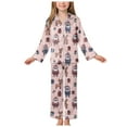 thumbnail image 1 of Gubotare Kids Plaid Christmas Pajamas Girls Cute Little & Big Girls Pajamas - Comfy Long Sleeves 2PCS PJS Size 11-12 (Light Pink,11-12 Years), 1 of 9