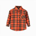 thumbnail image 1 of Gubotare Kids Plaid Shirt Jacket Kids Boys Plaid Shacket Jacket Winter Shirt Fashion Casual Loose Checkered Button Long Sleeve Jacket Kids Clothes 5T 6T, 1 of 1