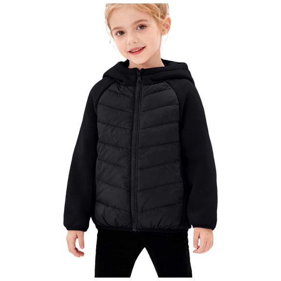 Gubotare Kids Puffer Jacket Kids Boy's Waterproof Puffer Jacket Warm Fleece Lined Down Coat Thick Hooded Winter Coat Size 11-12 Years (Black,11-12 Years)