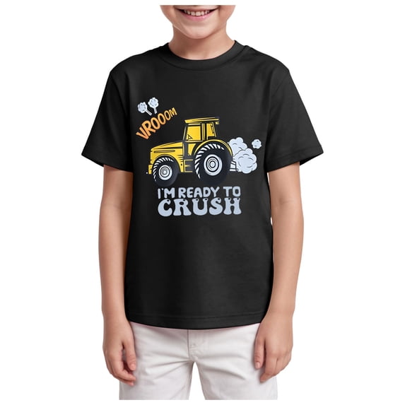 Gubotare Kids Shirts Toddler Boys Shirts Short-Sleeve Little Kids t Shirts Boys' Tops, Tees & Shirts Graphic TEE Sizes 9-10T (Black,9-10 Years)