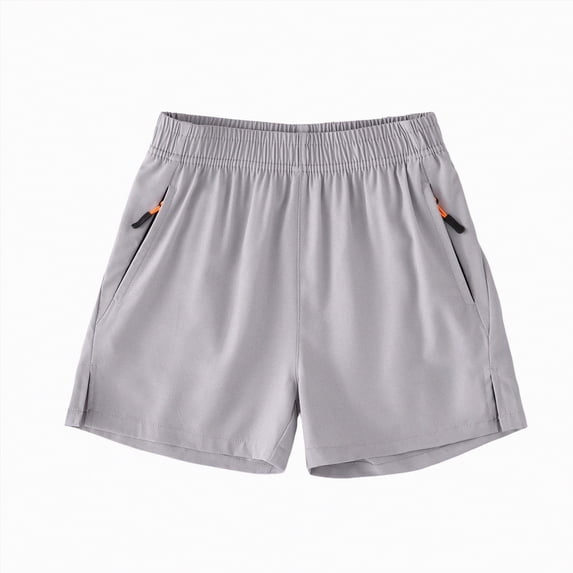 Gubotare Kids Shorts Boys Youth Boys Hiking Cargo Shorts Lightweight Quick Dry Athletic Running Workout Shorts Water Resistant Zip Pockets Size 7-8 (Light Gray,7-8 Years)