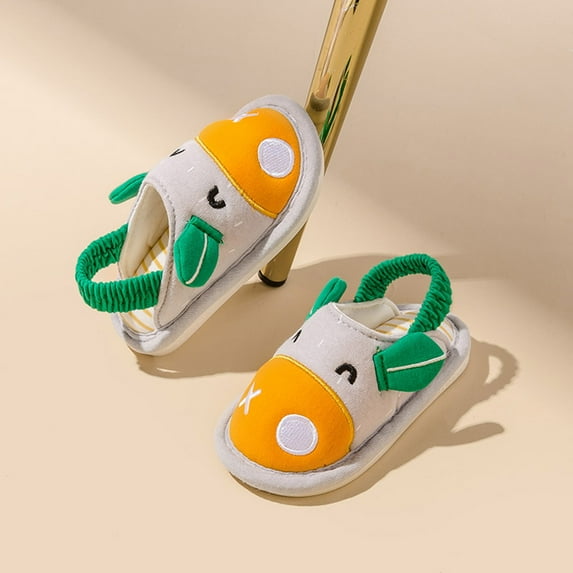 Gubotare Kids Slippers Kids Winter Indoor Household Shoes Toddler Boys Girls Slip on Baby Sock Shoes Lightweight Outdoor Walking Shoes (Yellow,10.5)