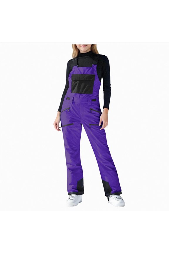 Kids Snow Pants Girls Girls Boys Snow Pants Thick Winter Warm Pants Girl Activewear Clothes Size 8-9 (Purple,8-9 Years)