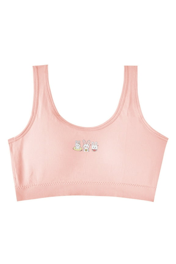 Kids Sports Bras Girls Padded Girls Pull Over Spaghetti Strap Sports Bra (Pink,10-12 Years)