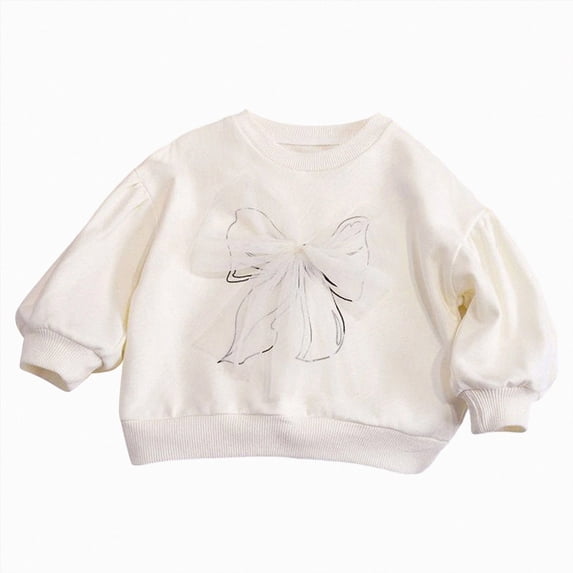 Gubotare Kids Sweatshirt Sweatshirts for Teen Girls Baggy Toddler Girls Sweatshirts Shirt Long Sleeve Kids Pullover Size 6-7 (Beige,6-7 Years)