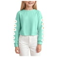 thumbnail image 1 of Gubotare Kids Sweatshirts Girls Crewneck Sweatshirts Graphic Pullover Tops Kids Cute Long Sleeve Shirt Size 8-9 (Mint Green,8-9 Years), 1 of 5