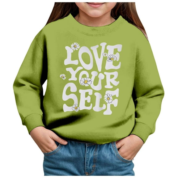 Gubotare Kids Sweatshirts for Girls Girls and Toddlers' Crewneck Pullover Sweatshirts Size 2T (Green,2 Years)