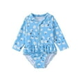 thumbnail image 1 of Gubotare Kids Swimsuits Baby Girls'One Piece Swimsuit Full Zip UPF 50+ Sun Protection Swimwear Rash Guard Swim Suit Size 12-18 Months (Sky Blue,12-18 Months), 1 of 9