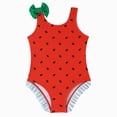 thumbnail image 1 of Gubotare Kids Swimsuits Kids Girls One Piece Swimsuit Ruffle Sling Swimwear Summer Beach Bathing Suits Size 6-7 (Red,6-7 Years), 1 of 8