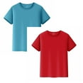 thumbnail image 1 of Gubotare Kids T Shirt 2 Pack 2T to Youth Shirt Kids UPF 50+ Quick Dry Athletic Short Sleeve T Shirts for Boys and Girls 2T 3T 4T 5T 6T 7-14 Years (Red&SkyBlue,5-6 Years), 1 of 5
