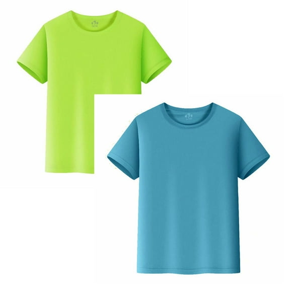 Gubotare Kids T Shirt 2 Pack 2T to Youth Shirt Kids UPF 50  Quick Dry Athletic Short Sleeve T Shirts for Boys and Girls 2T 3T 4T 5T 6T 7-14 Years (SkyBlue&AG,12-14 Years)