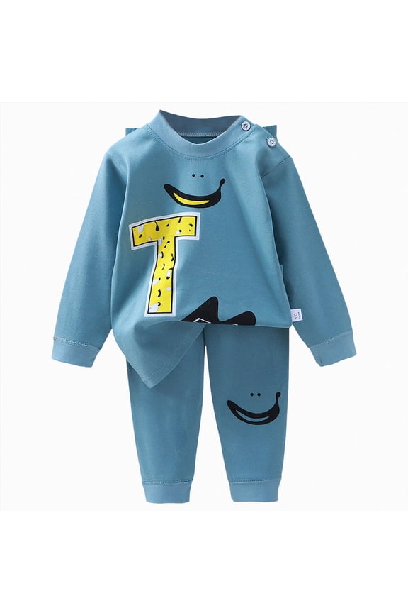 Kids Toddler Boys Girls Easter Pajamas Animal Truck Rabbit Buddy Pajamas Easter Gift Sleepwear Pjs Set 6M-12Y Blue,Size 12-18 Months