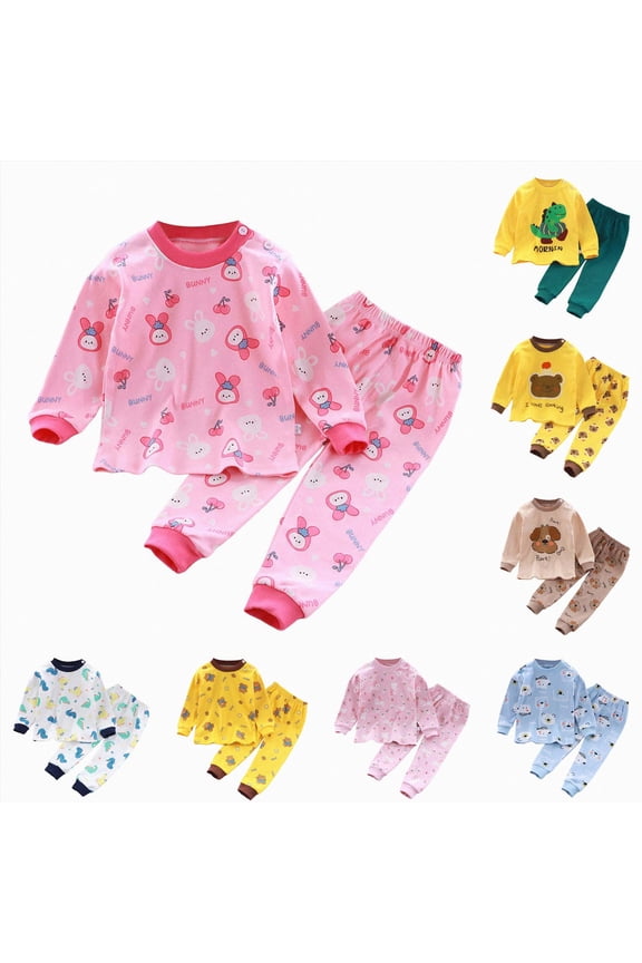Kids Toddler Boys Girls Easter Pajamas Animal Truck Rabbit Buddy Pajamas Easter Gift Sleepwear Pjs Set 6M-12Y Brown,Size 12-18 Months