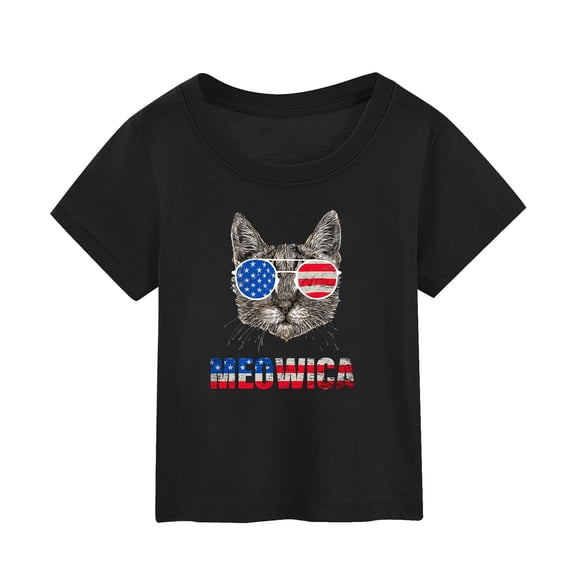 Gubotare Kids Tshirts Boys Toddler Boys July 4th Shirts Girls American Flag T-Shirts Patriotic Outfits Memorial Day Tops Tees 2T 3T,Black 2-3 Years