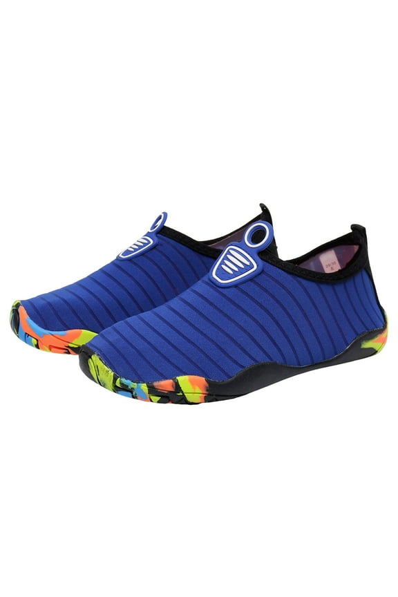Kids Water Shoes Little Kids Toddler Boys Girls Water Shoes Breathable Qucik Dry Sport Beach Sandals Lightweight Barefoot Flexible (Blue,Toddler 10)