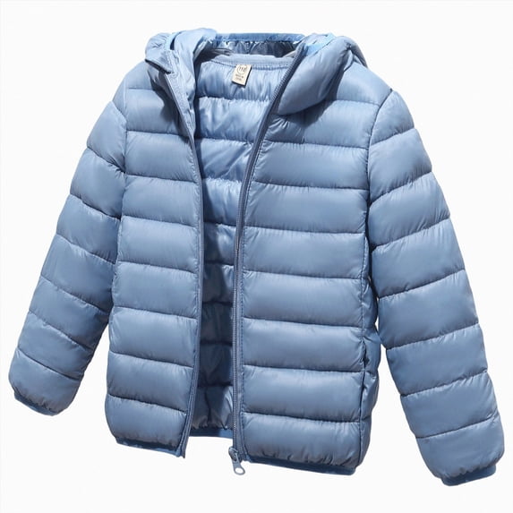 Gubotare Kids Winter Coat Girls Puffer Jacket Baby Warm Winter Coats Boys Packable Outerwear for School And Outdoor Activities (Light Blue, 8-9 Years)
