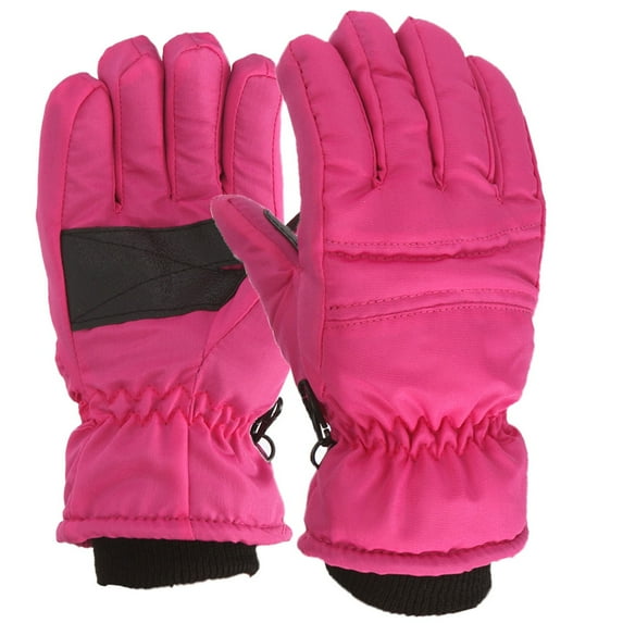 Gubotare Kids Winter Gloves Winter Kids Warm Gloves Full Fingers Stretchy Knitted Gloves for Boys or Girls (Hot Pink,Large)