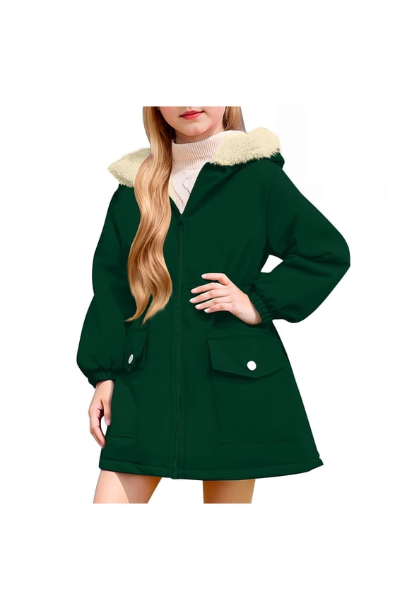 Kids Winter Jacket Girls Kid Big Girls Boys Puffer Down Jacket Winter Lightweight Coat Size 11-12 Years (Dark Green,11-12 Years)