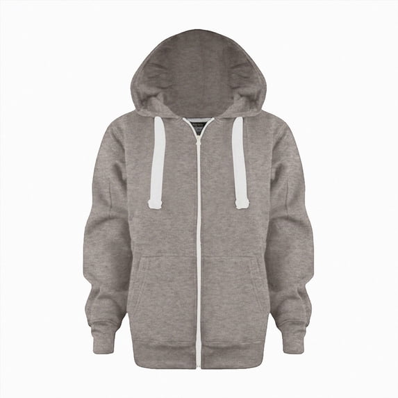 Gubotare Kids Zip Up Hoodie School Uniform Boys Girls Zipper Sweatshirt Oversized Y2K Fall Hooded Jackets With Pockets Preppy Clothes (Coffee, 6-7 Years)