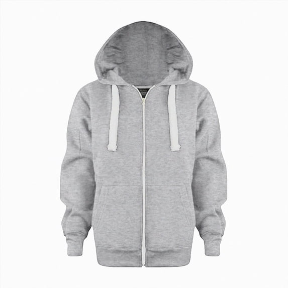 Gubotare Kids Zip Up Hoodie School Uniform Boys Girls Zipper Sweatshirt Oversized Y2K Fall Hooded Jackets With Pockets Preppy Clothes (Light Gray, 5-6 Years)