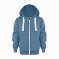 thumbnail image 1 of Gubotare Kids Zip Up Hoodie School Uniform Boys Girls Zipper Sweatshirt Oversized Y2K Fall Hooded Jackets With Pockets Preppy Clothes (Navy, 6-7 Years), 1 of 6