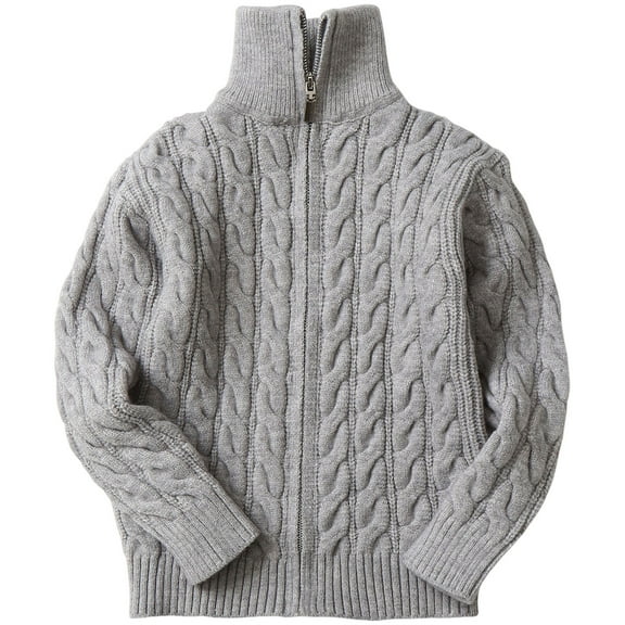 Gubotare Kids and Boys Knitted Full Zipper Cardigan Sweater Size 5T 6T (Light Gray,5-6 Years)