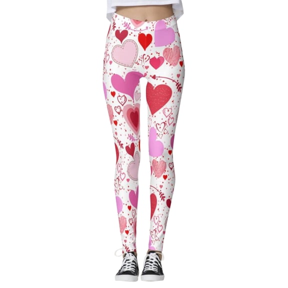 Gubotare Leggings For Women Women's Capri Leggings with Pockets Yoga Running Workout Compression Pants,Pink XL