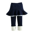 thumbnail image 1 of Gubotare Leggings Girls Skirt Toddler Girls Tutu Leggings Baby Girl Cotton Pants with Ruffle Skirt Size 4T 5T (Navy,4-5 Years), 1 of 6