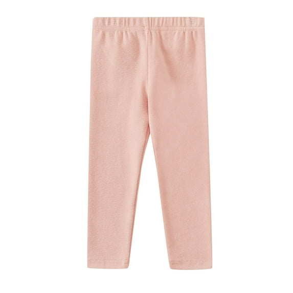 Gubotare Leggings for Girls Warm & Cozy Cotton Footless Leggings for Girls Perfect for Autumn & Winter with Stretchy Comfort Fit Size 7-8 (Pink,7-8 Years)