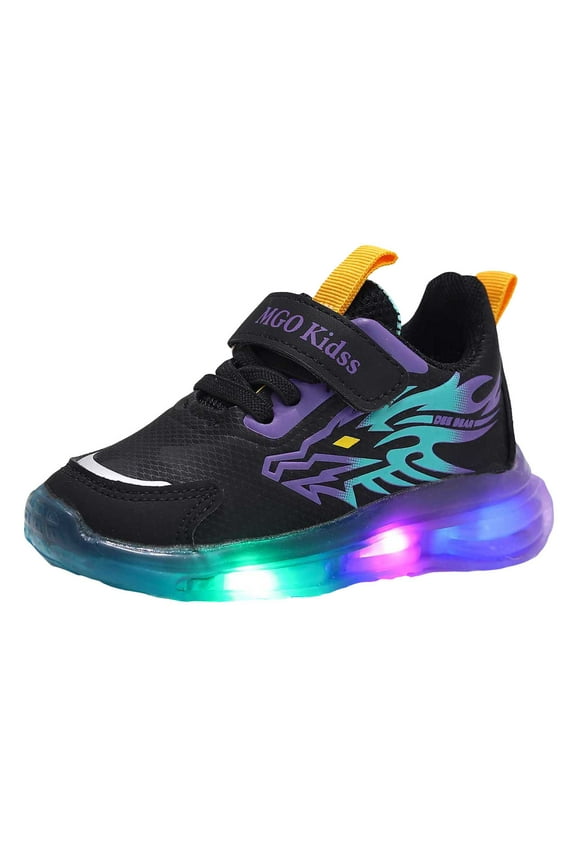 Light Up Shoes for Boys Kids Boys Shoes Kids Anti-Slip Sneakers Lightweight Hiking Sneakers for Toddler Size 8 (Purple,Toddler 8)