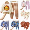thumbnail image 1 of Gubotare Little Boy Space Pajama Set 100% Cotton Dinosaur Sleepwear Long Sleeve Pjs Beige,Size 18-24 Months, 1 of 4