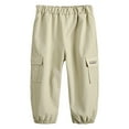 thumbnail image 1 of Gubotare Little Boys Cargo Jogger Pants Toddler Kids With Pocket Twill Casual Trousers with Elastic Hem Size 6M-8T (Khaki,Sizes 4-5 Years), 1 of 2