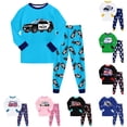 thumbnail image 1 of Gubotare Little Boys Pajamas 2 Pieces Long Set Cotton Sleepwear Kids Excavator Pjs Toddler Winter Clothes Jammies Size 2-7T Sky Blue,Size 7-8 Years, 1 of 6