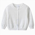 thumbnail image 1 of Gubotare Little Girl Cardigan Sweater Toddler Baby Girl Cardigan Knit Sweater Long Sleeve Button Down Knitwear Kids Fall Winter Coat 3T 4T (White,3-4 Years), 1 of 5