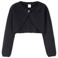 thumbnail image 1 of Gubotare Little Girl Cardigan with Pockets Girls Open Front Kids Long Sleeve Cropped Elegant Cardigan Knit Sweater Size 8-9 (Black,8-9 Years), 1 of 9