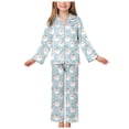 thumbnail image 1 of Gubotare Little Girl Christmas Pajamas Boys Pajamas Toddler Clothes Set Long Sleeve Sleepwear 2 Piece Kids Pjs Size 9-10 (Light Blue,9-10 Years), 1 of 9