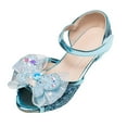 thumbnail image 1 of Gubotare Little Girl Dress Shoes Toddler Girls Dress Shoes Princess Shoes Glitter Low Heels for Party Wedding (Blue,Big Kids 2), 1 of 6