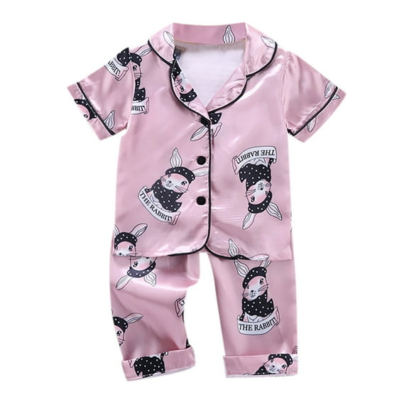 Gubotare Little Girl Pajamas 2-Piece Pajamas Sleepwear Pjs for Baby and Toddler Girls,Pink 2-3 Years