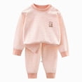 thumbnail image 1 of Gubotare Little Girl Pajamas Girls Pajamas Toddler 2 Pieces Kids Sleepwear Clothes Long sleeve Sets 5T 6T (Orange,5-6 Years), 1 of 6